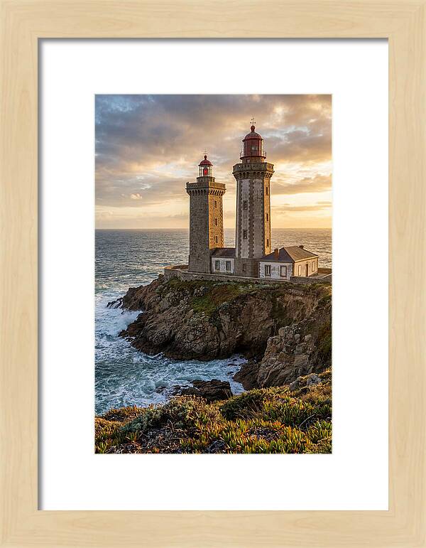 Twin Lights At Sunset