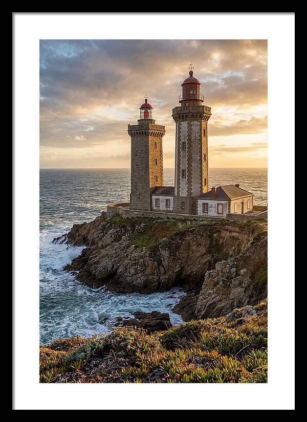 Twin Lights At Sunset