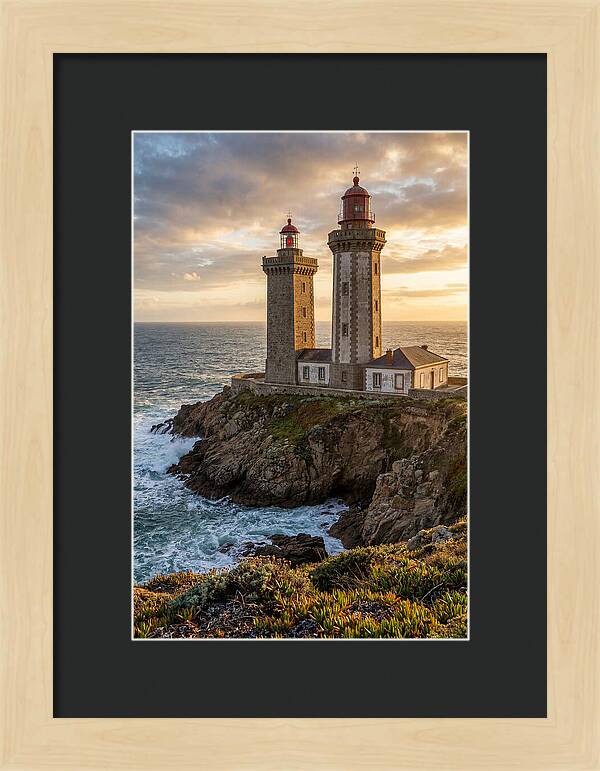 Twin Lights At Sunset