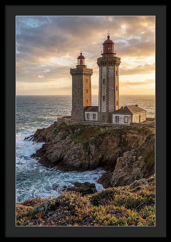 Twin Lights At Sunset