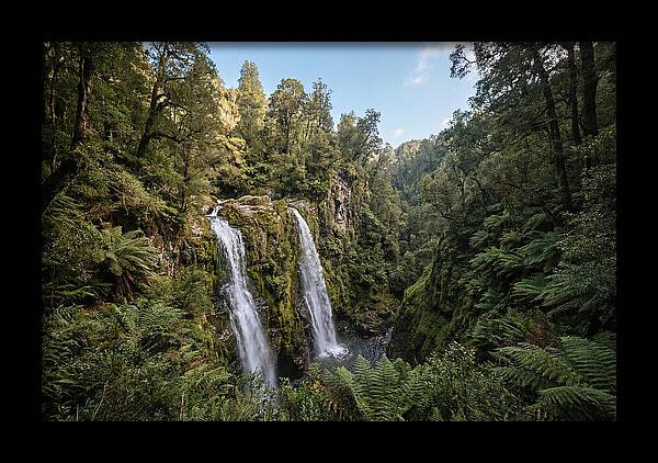 Twin Waterfalls Cascading Down