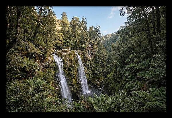 Twin Waterfalls Cascading Down