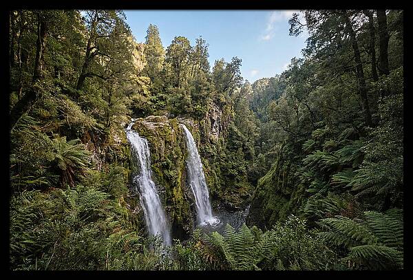 Twin Waterfalls Cascading Down