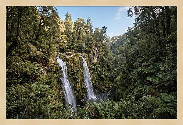 Twin Waterfalls Cascading Down