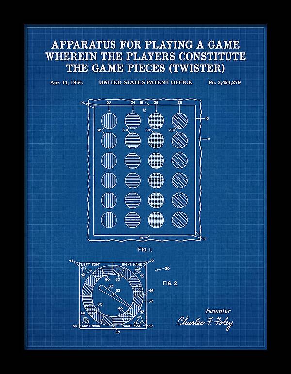 Twister Game Twister Blueprint Patent Us3454279a