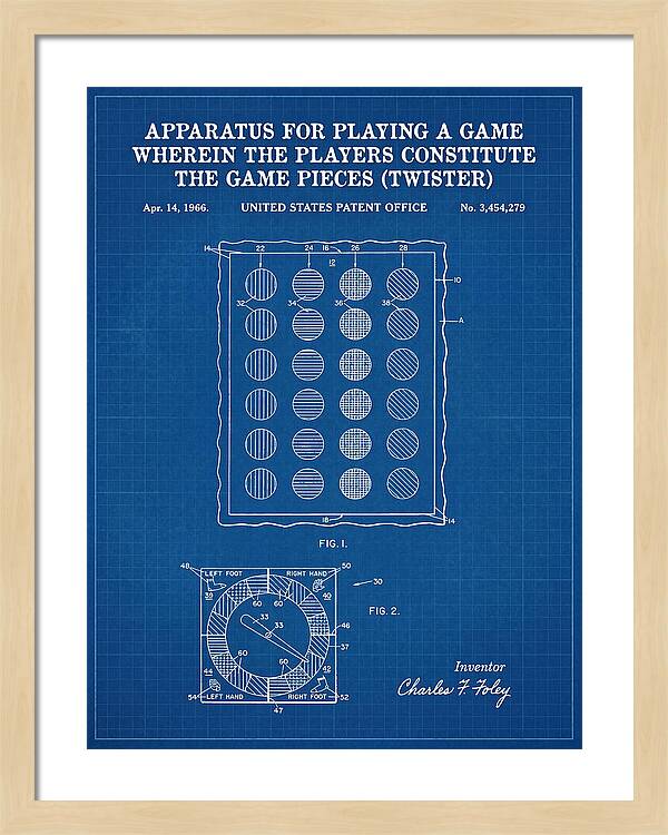 Twister Game Twister Blueprint Patent Us3454279a