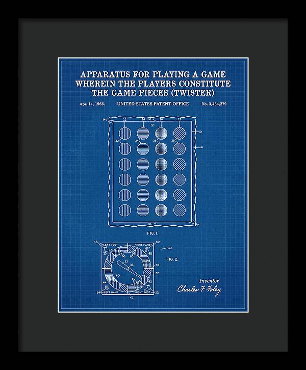 Twister Game Twister Blueprint Patent Us3454279a