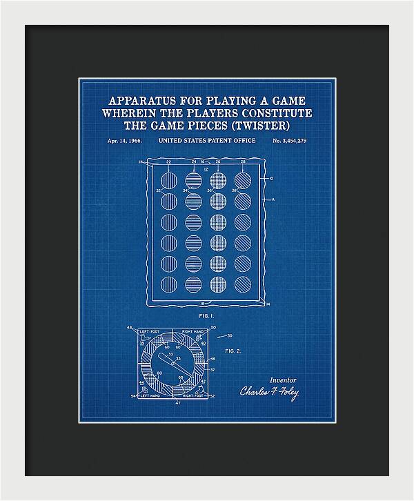 Twister Game Twister Blueprint Patent Us3454279a