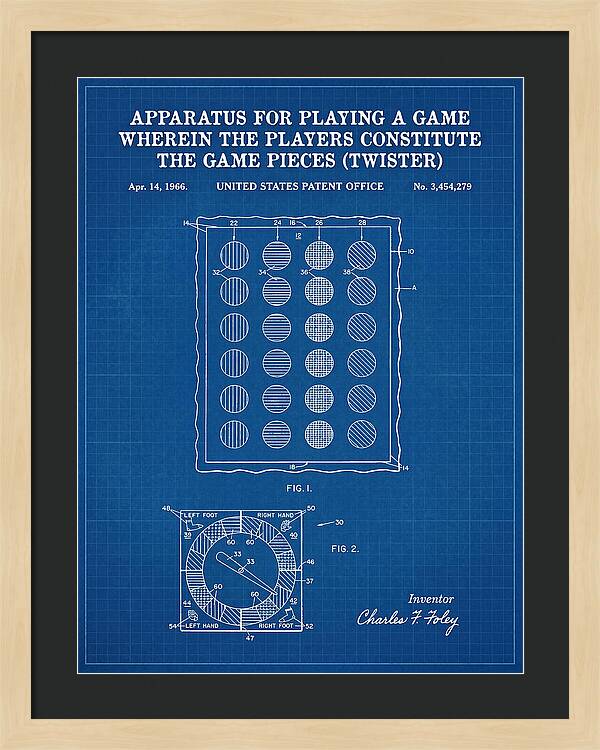Twister Game Twister Blueprint Patent Us3454279a