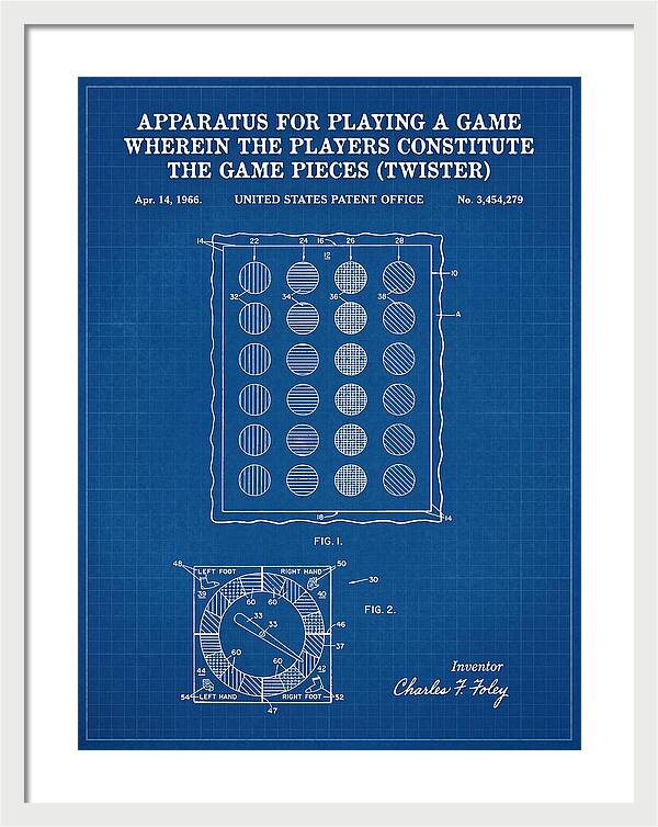 Twister Game Twister Blueprint Patent Us3454279a
