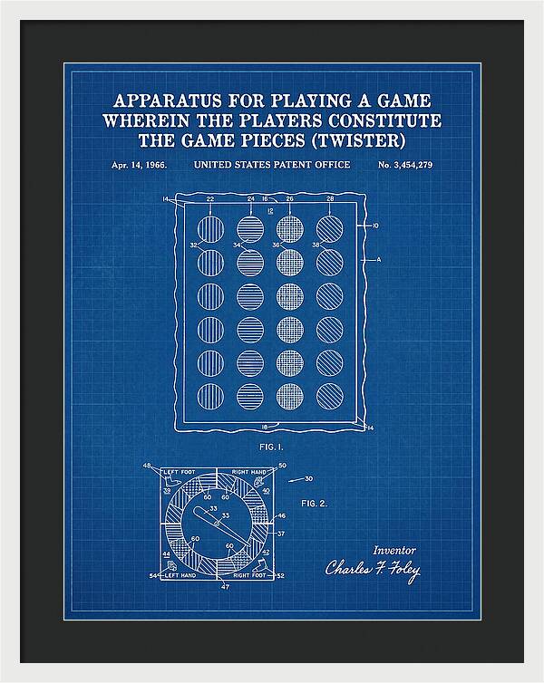 Twister Game Twister Blueprint Patent Us3454279a