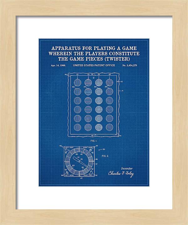 Twister Game Twister Blueprint Patent Us3454279a