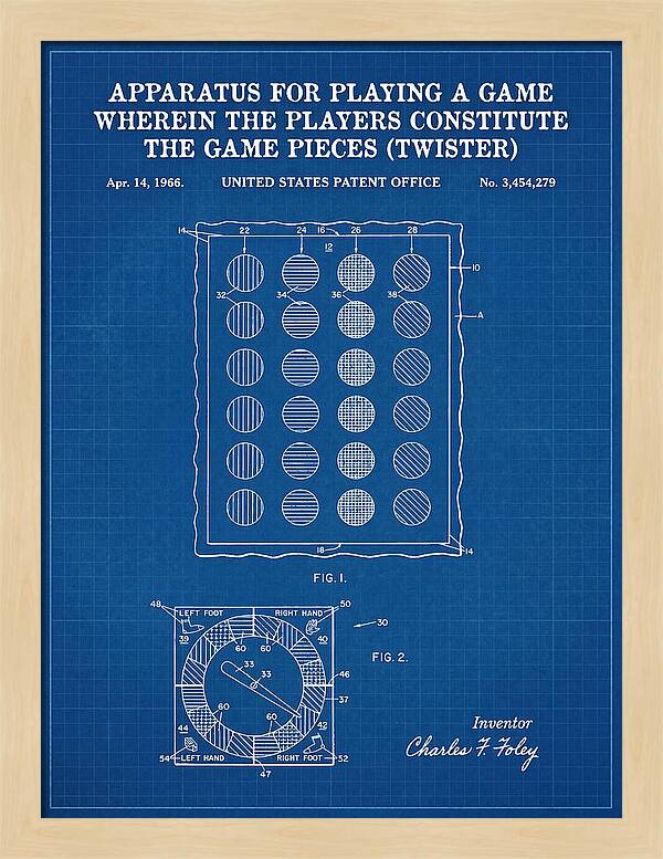 Twister Game Twister Blueprint Patent Us3454279a