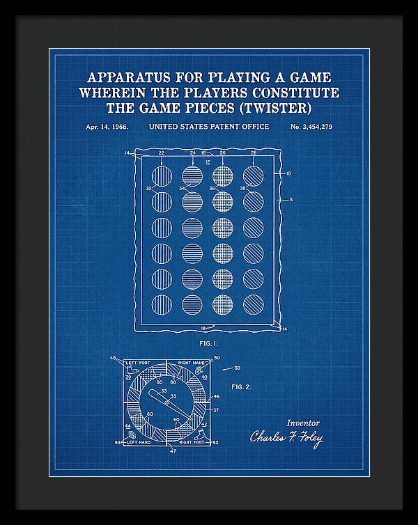 Twister Game Twister Blueprint Patent Us3454279a