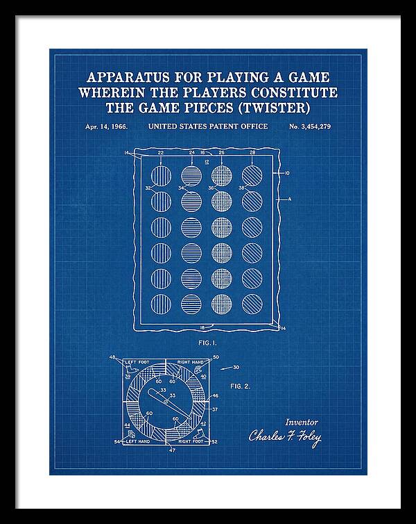 Twister Game Twister Blueprint Patent Us3454279a