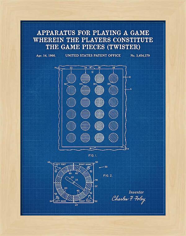 Twister Game Twister Blueprint Patent Us3454279a