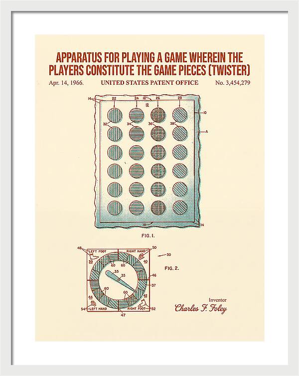 Twister Game Twister Retro Patent Us3454279a