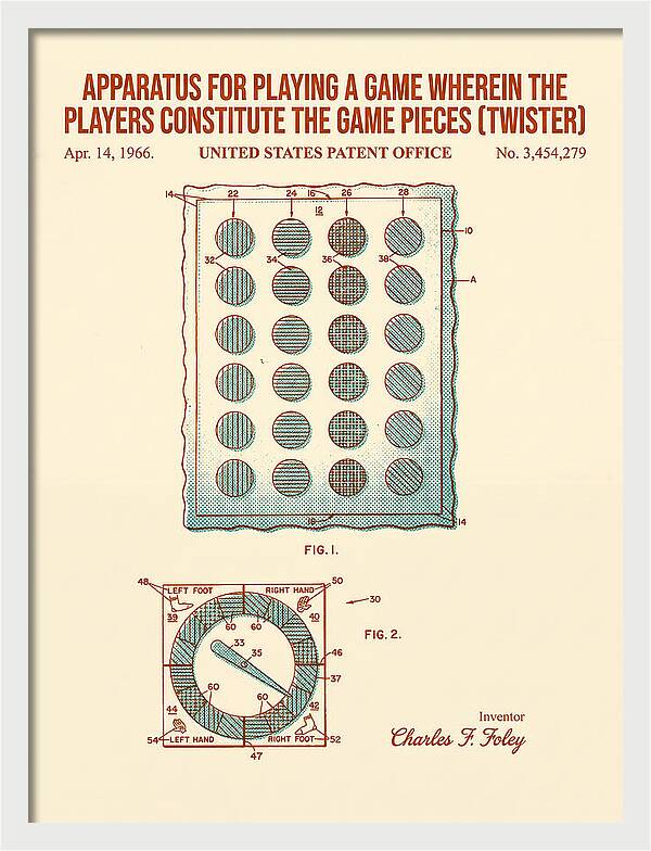 Twister Game Twister Retro Patent Us3454279a