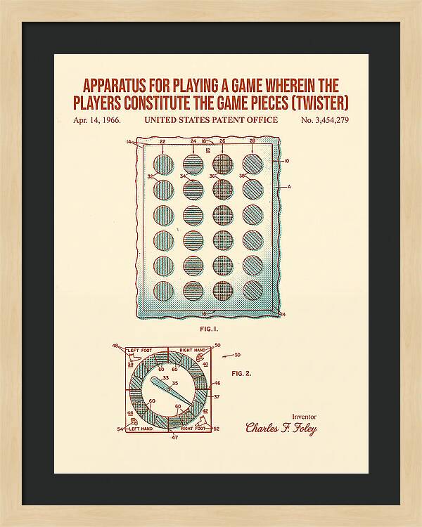 Twister Game Twister Retro Patent Us3454279a
