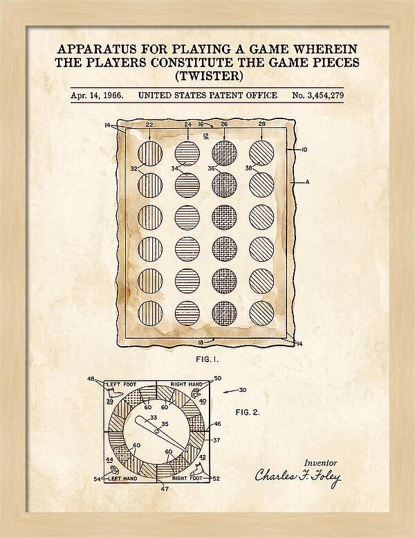 Twister Game Twister Watercolor Patent Us3454279a