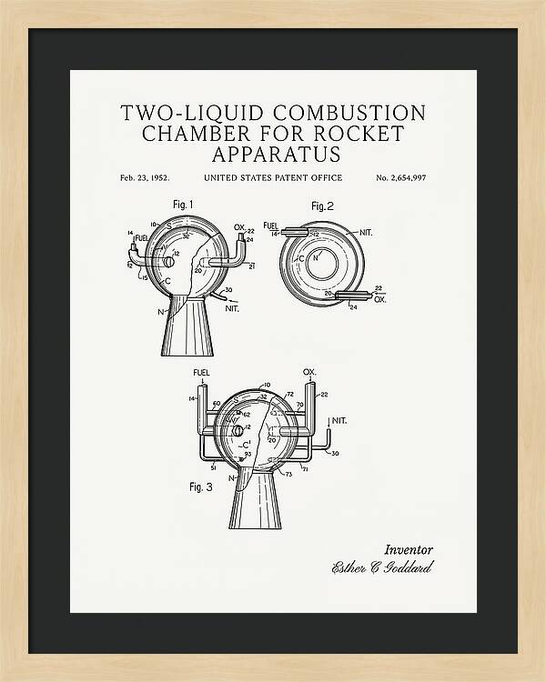 Two Liquid Combustion Chamber For Rocket Apparatus Minimalist Patent Us2654997
