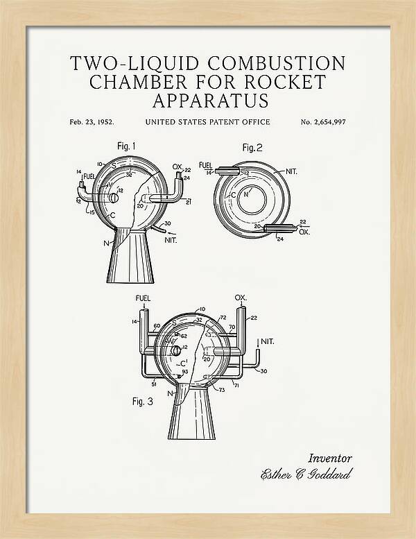 Two Liquid Combustion Chamber For Rocket Apparatus Minimalist Patent Us2654997