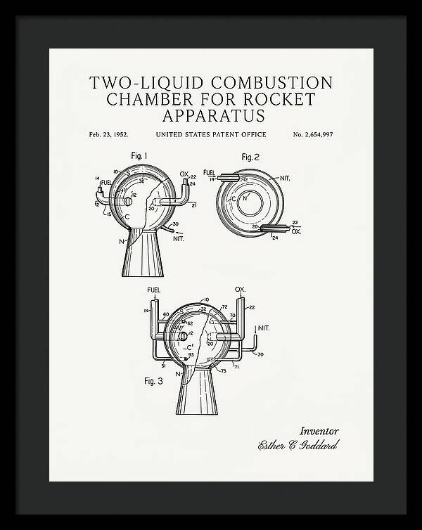 Two Liquid Combustion Chamber For Rocket Apparatus Minimalist Patent Us2654997