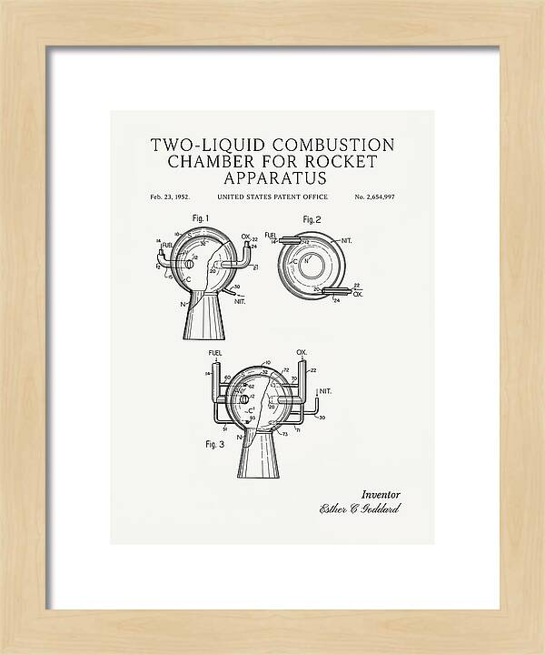 Two Liquid Combustion Chamber For Rocket Apparatus Minimalist Patent Us2654997