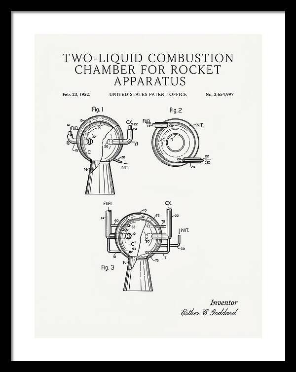 Two Liquid Combustion Chamber For Rocket Apparatus Minimalist Patent Us2654997