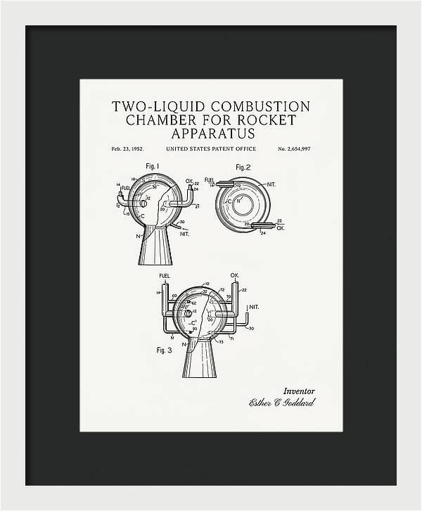Two Liquid Combustion Chamber For Rocket Apparatus Minimalist Patent Us2654997