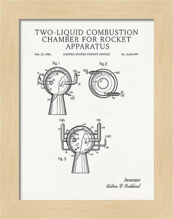 Two Liquid Combustion Chamber For Rocket Apparatus Minimalist Patent Us2654997