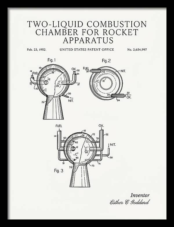 Two Liquid Combustion Chamber For Rocket Apparatus Minimalist Patent Us2654997