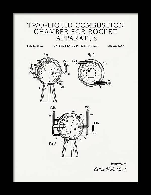 Two Liquid Combustion Chamber For Rocket Apparatus Minimalist Patent Us2654997