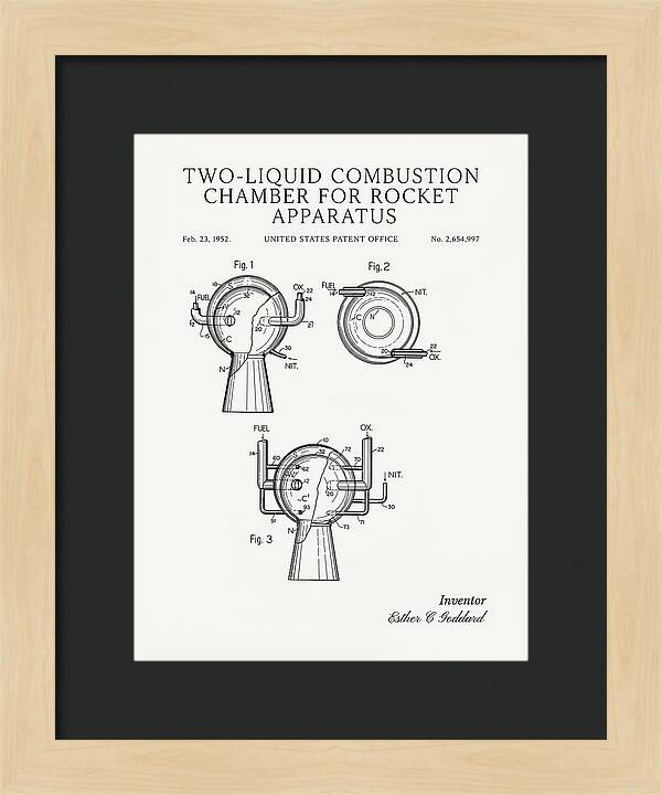 Two Liquid Combustion Chamber For Rocket Apparatus Minimalist Patent Us2654997