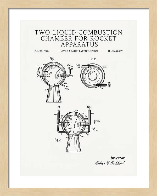 Two Liquid Combustion Chamber For Rocket Apparatus Minimalist Patent Us2654997