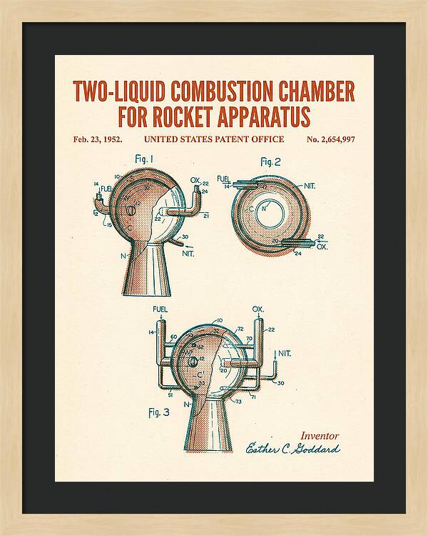 Two Liquid Combustion Chamber For Rocket Apparatus Retro Patent Us2654997