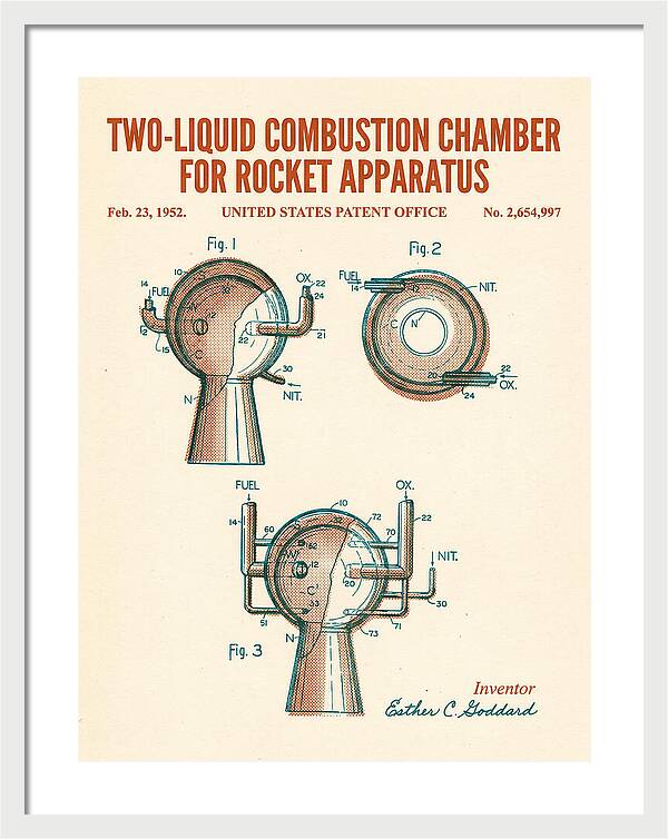 Two Liquid Combustion Chamber For Rocket Apparatus Retro Patent Us2654997