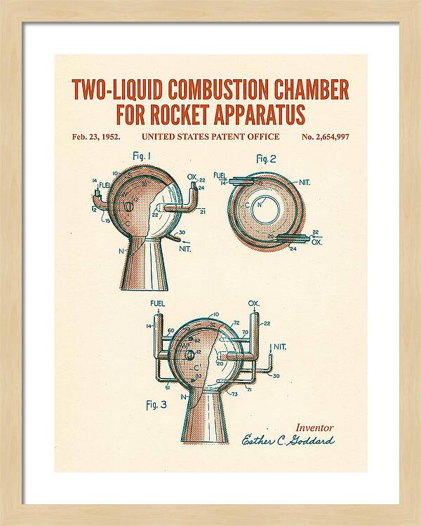 Two Liquid Combustion Chamber For Rocket Apparatus Retro Patent Us2654997