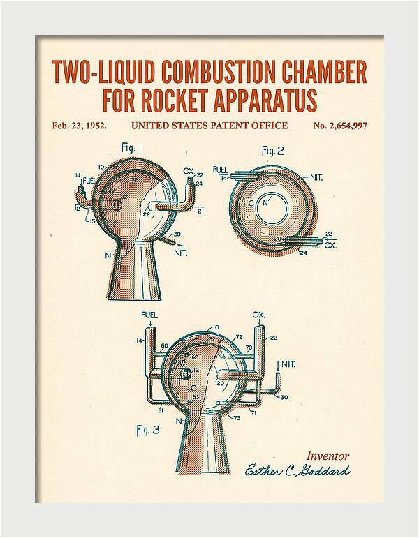 Two Liquid Combustion Chamber For Rocket Apparatus Retro Patent Us2654997