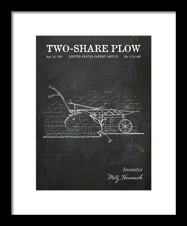 Two Share Plow Chalkboard Patent Us1721462a