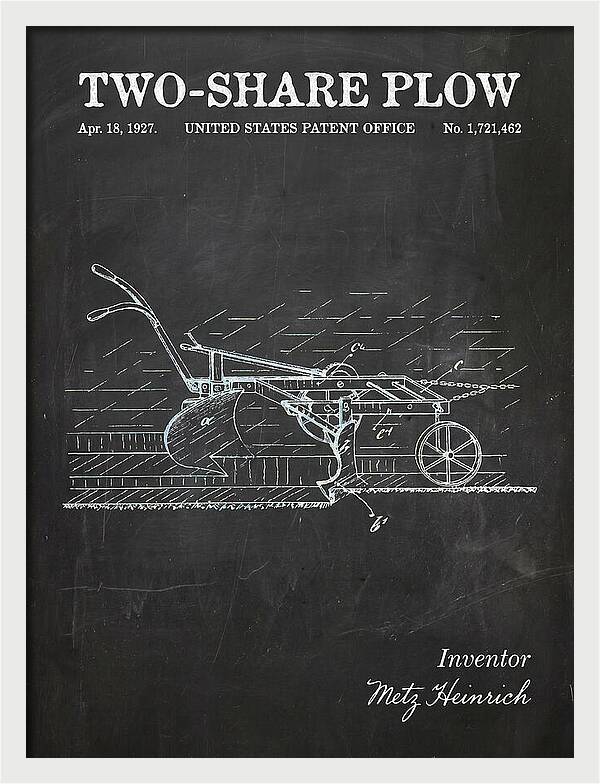 Two Share Plow Chalkboard Patent Us1721462a