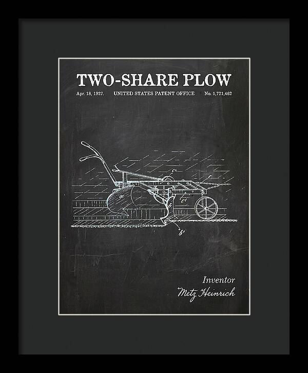 Two Share Plow Chalkboard Patent Us1721462a