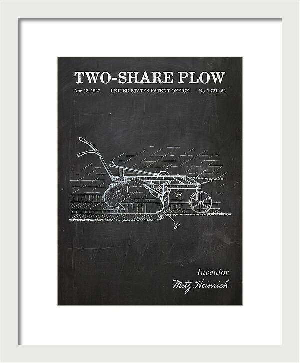 Two Share Plow Chalkboard Patent Us1721462a