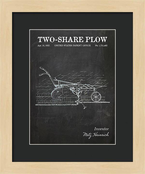 Two Share Plow Chalkboard Patent Us1721462a