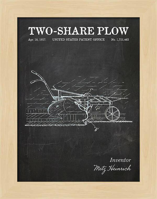 Two Share Plow Chalkboard Patent Us1721462a