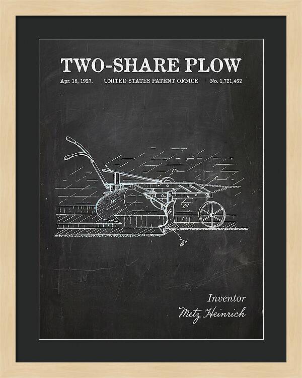 Two Share Plow Chalkboard Patent Us1721462a