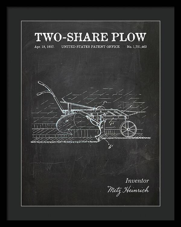 Two Share Plow Chalkboard Patent Us1721462a