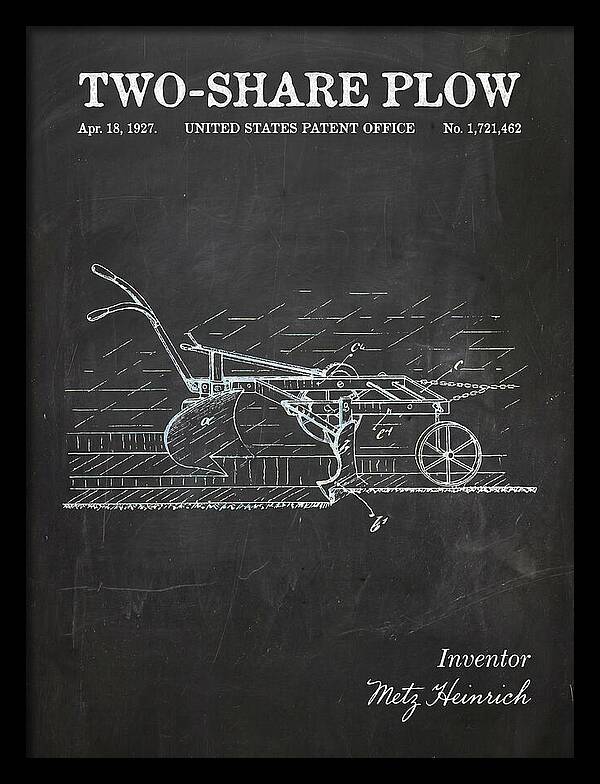 Two Share Plow Chalkboard Patent Us1721462a