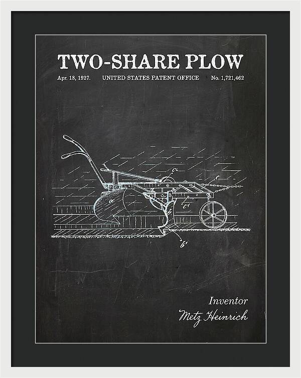 Two Share Plow Chalkboard Patent Us1721462a