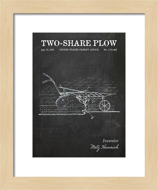 Two Share Plow Chalkboard Patent Us1721462a